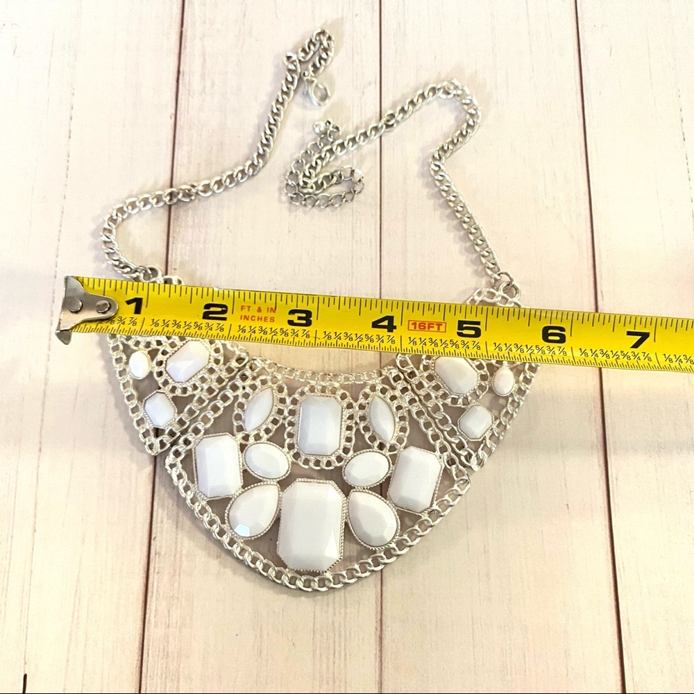 White Statement Necklace - image 6